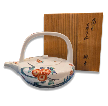 酒井田柿右衛門　濁手　草花文銚子